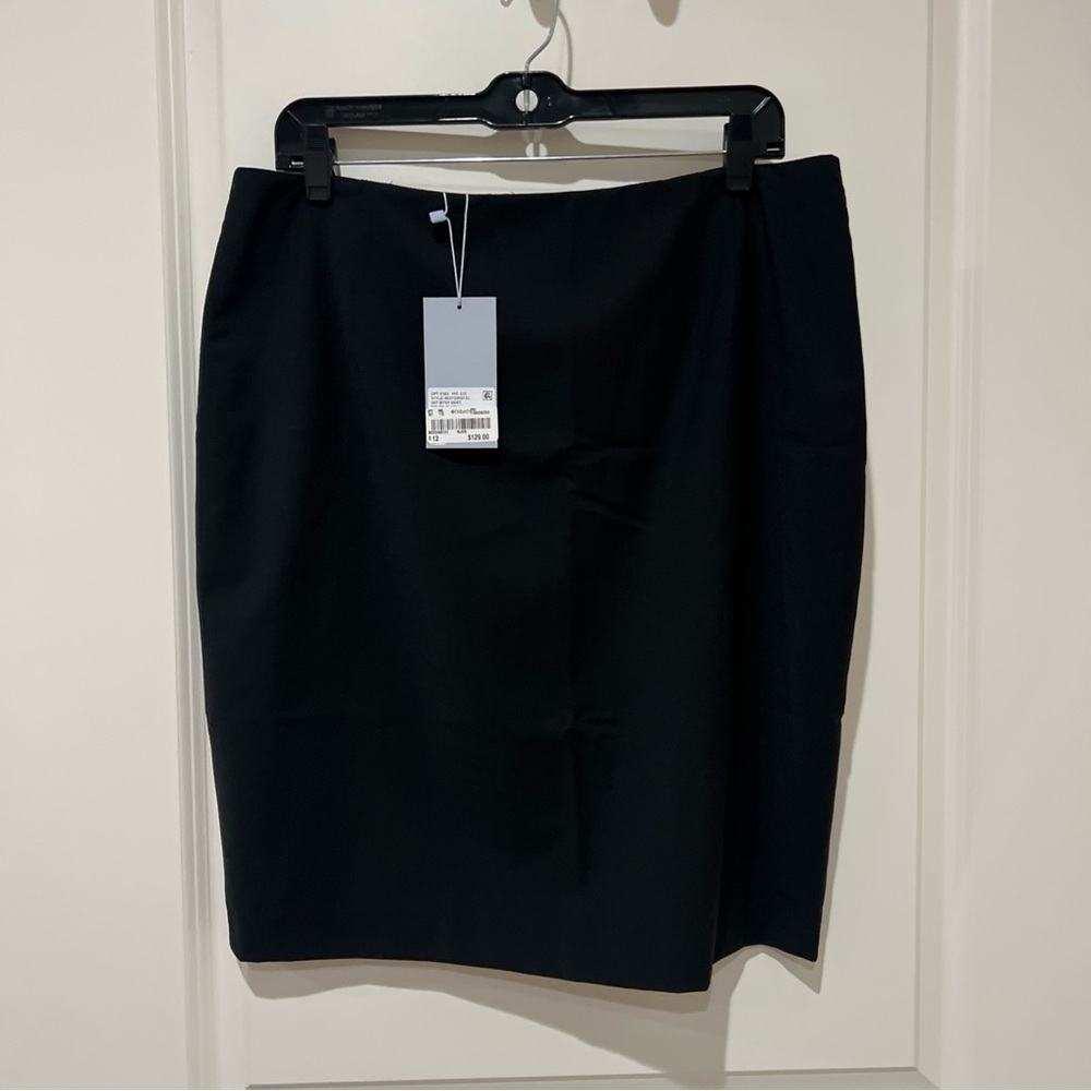 NWT ANTONIO MELANI Classic Black Knee-Length Pencil Skirt
